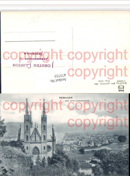 473733,Remagen Teilansicht m. Apollinariskirche Kirche