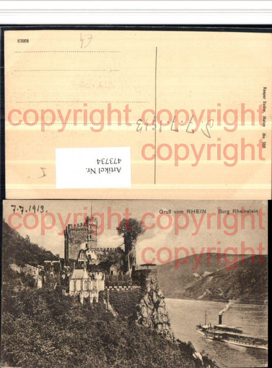 473734,Burg Rheinstein b. Trechtingshausen am Rhein Dampfer