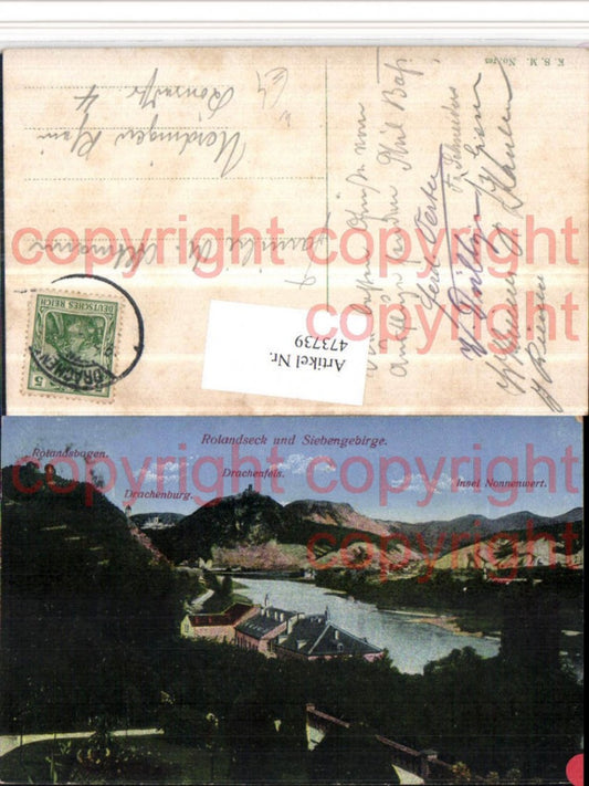 473739,Rolandseck m. Siebengebirge Drachenfels Drachenburg