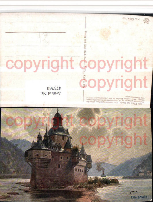 473760,Künstler AK Pfalz Pfalzgrafenstein b. Caub Kaub