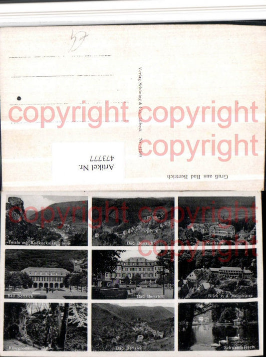 473777,Bad Bertrich Totale Kurhaus Schwanenteich Mehrbildkarte