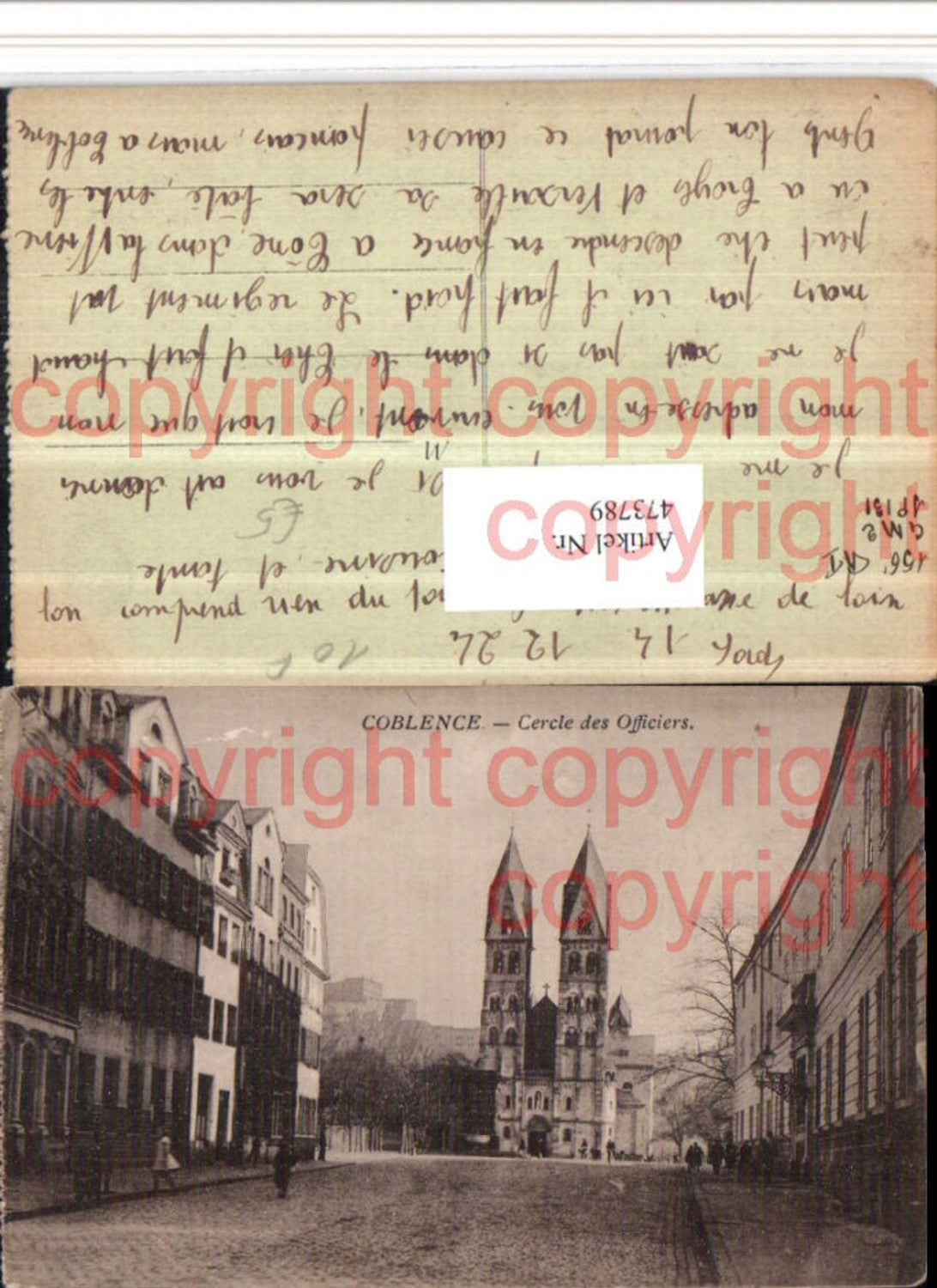 473789,Coblence Koblenz Cercle des Officiers Kirche