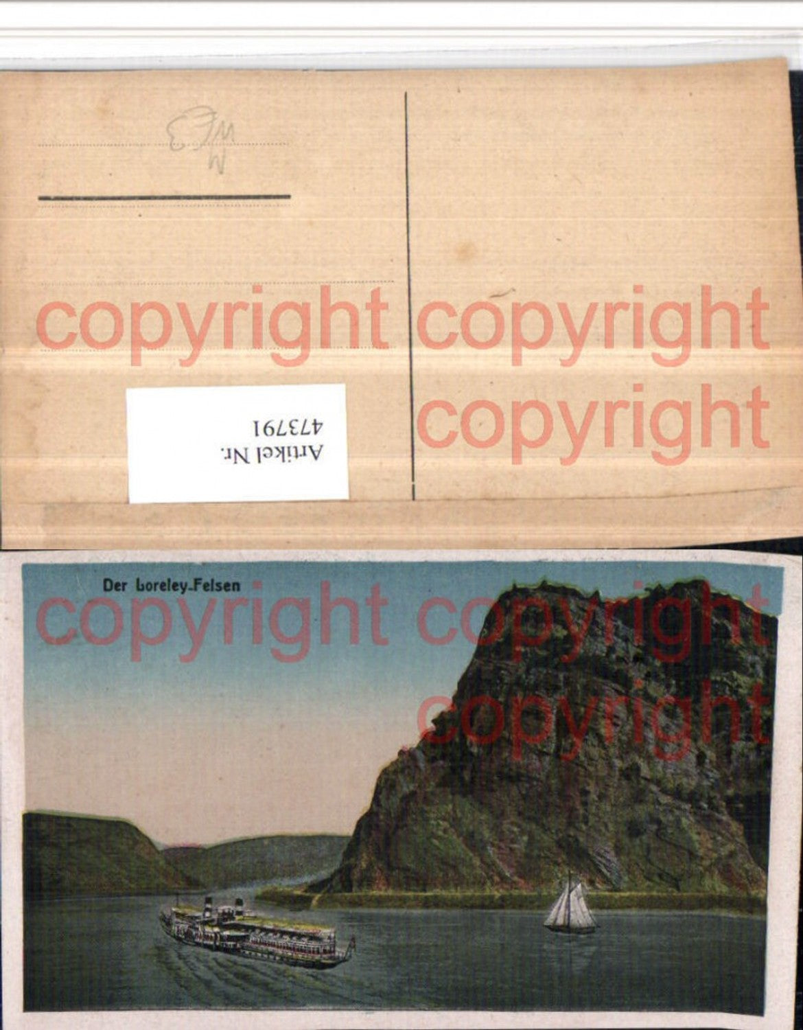 473791,Loreley Felsen b. St. Goarshausen Dampfer