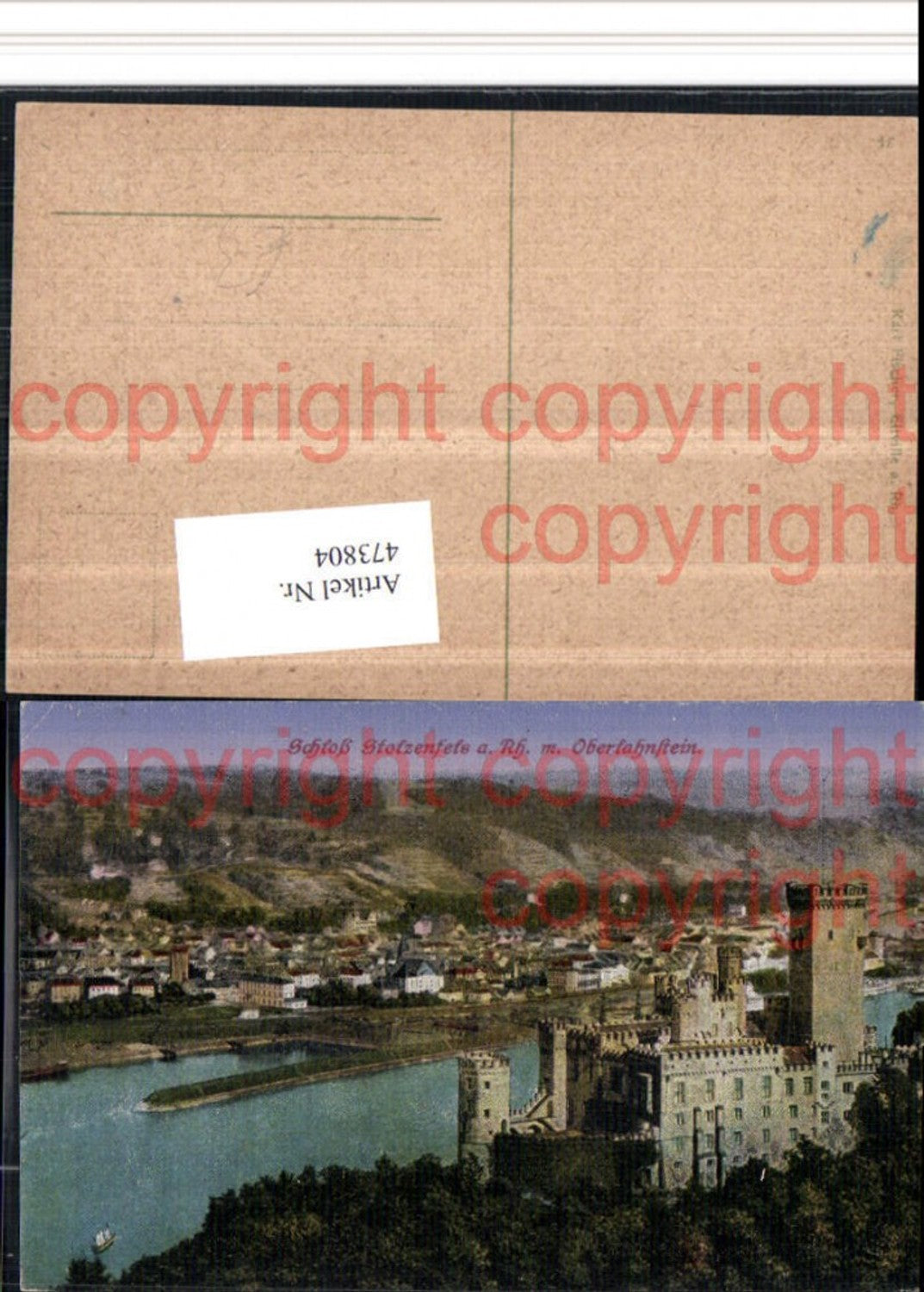 473804,Koblenz Schloss Stolzenfels am Rhein m. Oberlahnstein