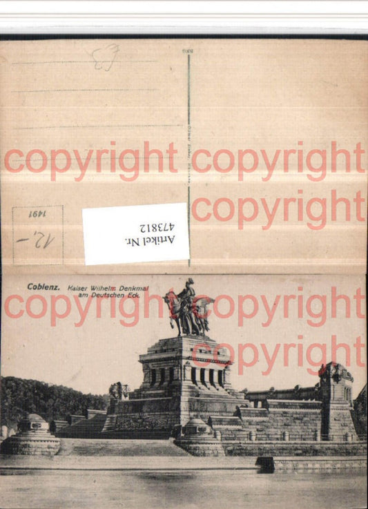 473812,Coblenz Koblenz Kaiser Wilhelm Denkmal am Deutschen Eck