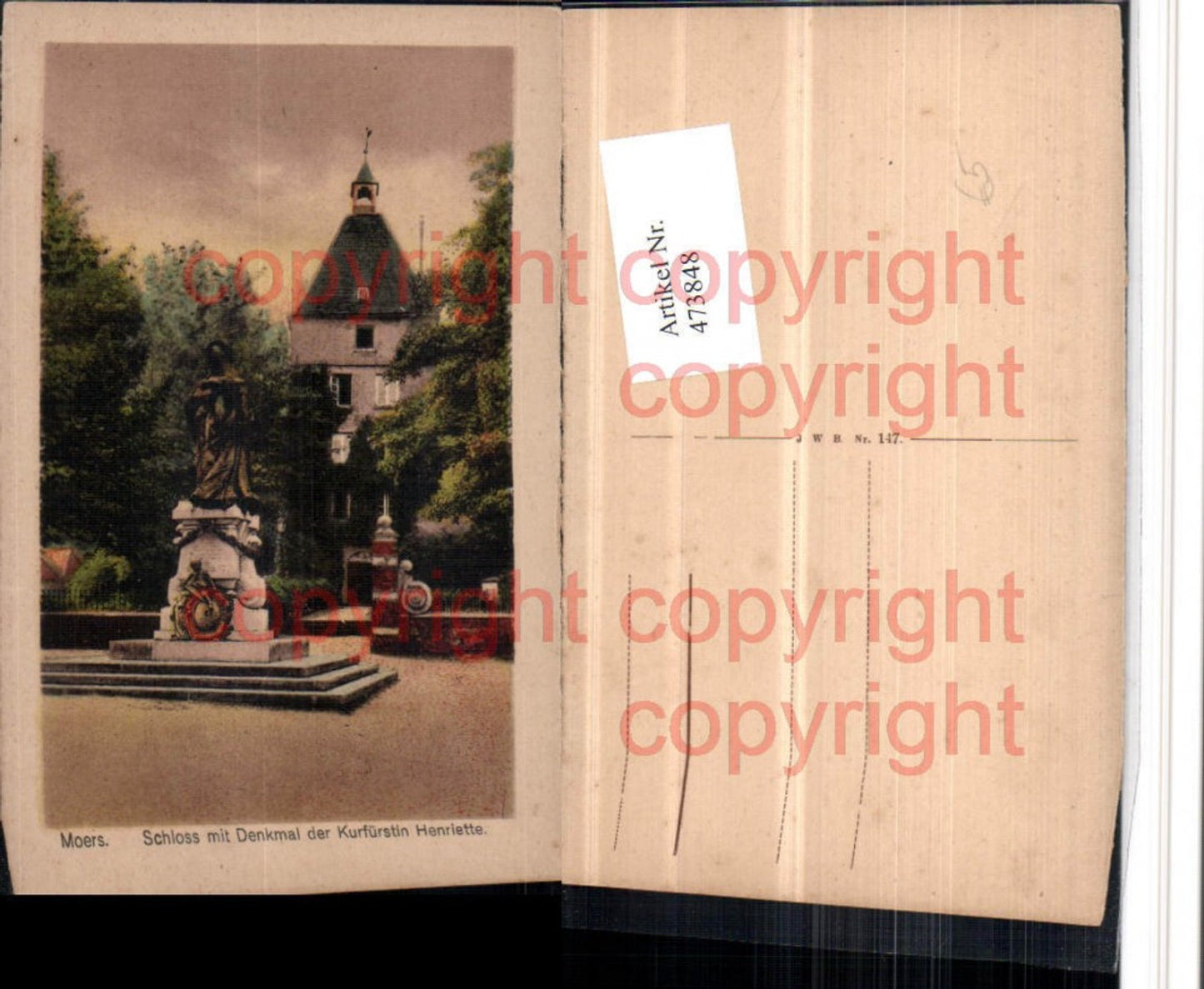 473848,Moers Schloss m. Denkmal der Kurfürstin Henriette