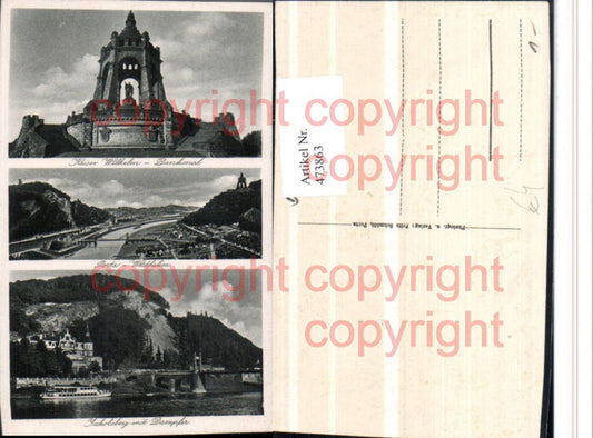 473863,Porta Westfalica Totale Jakobsberg Wilhelm-Denkmal Mehrbildkarte
