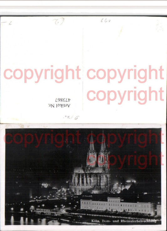 473867,Köln am Rhein Dom u. Rheinuferbeleuchtung