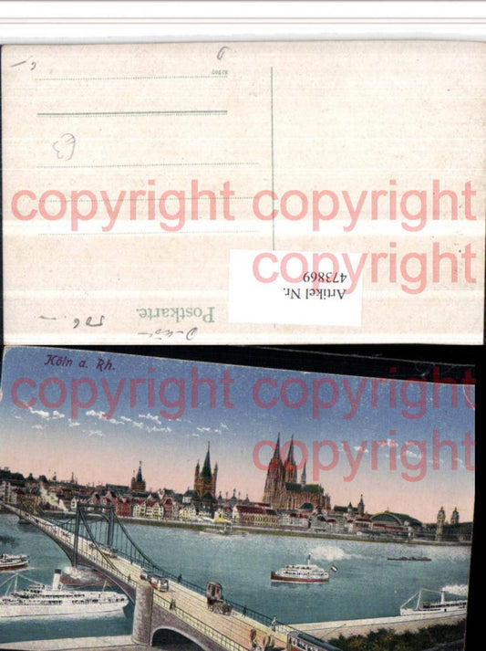 473869,Köln am Rhein Teilansicht Brücke Dampfer