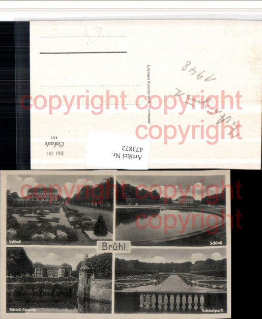 473872,Brühl Schloss Schlosspark Eingang Mehrbildkarte