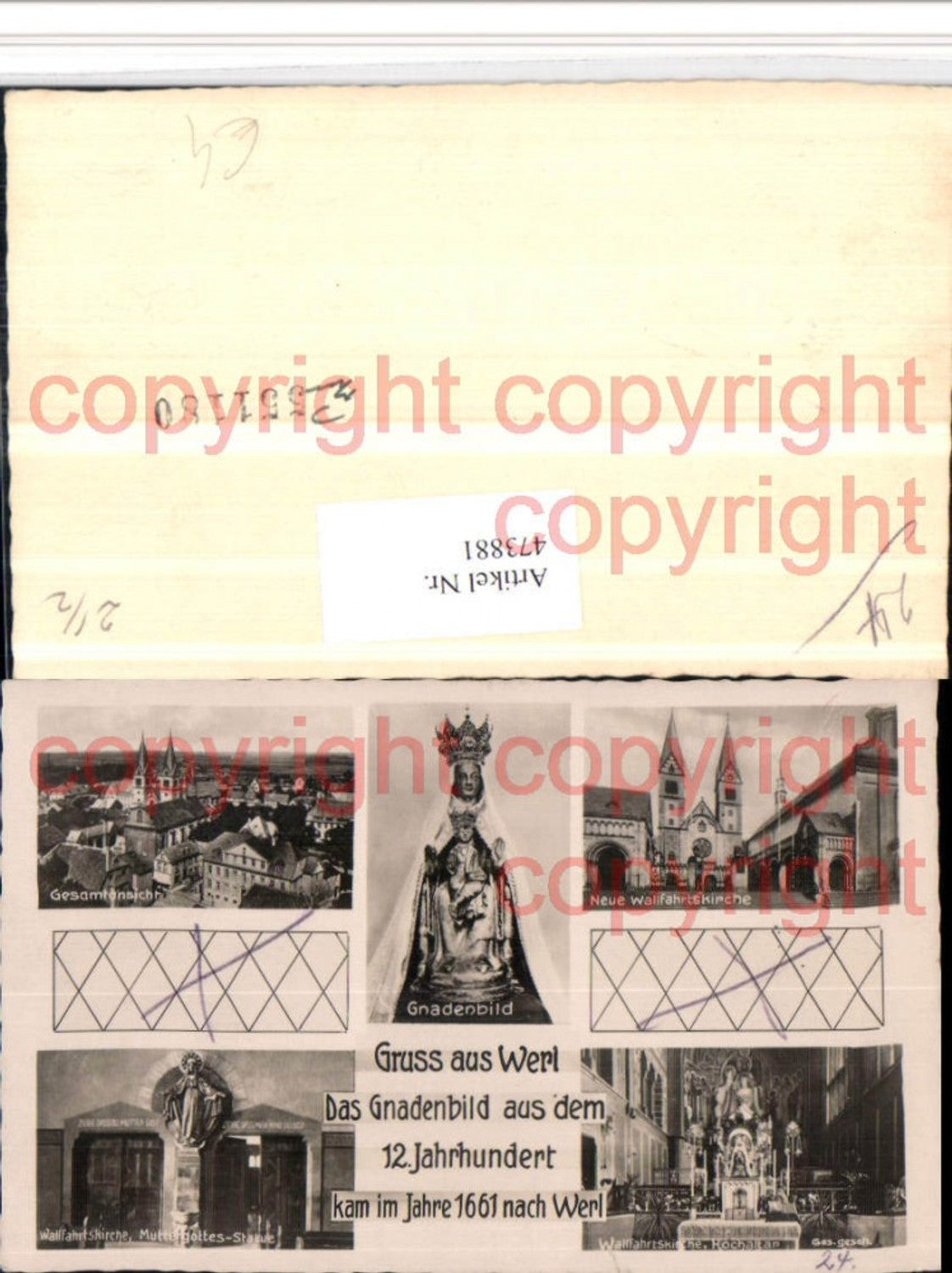 473881,Werl Totale Gnadenbild Wallfahrtskirche Mehrbildkarte