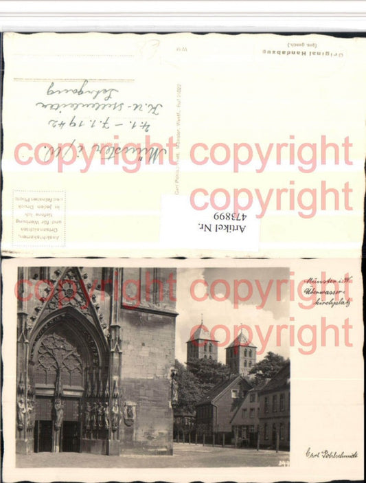 473899,Münster Überwasserkirchplatz pub Original Handabzug Carl Pohlschmidt