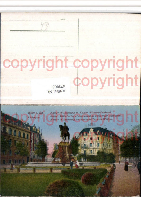 473903,Köln am Rhein Kaiser Wilhelmring m. Kaiser Wilhelm-Denkmal