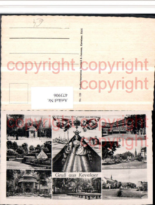 473906,Kevelaer Gnadenkapelle Klarissenkloster Mehrbildkarte