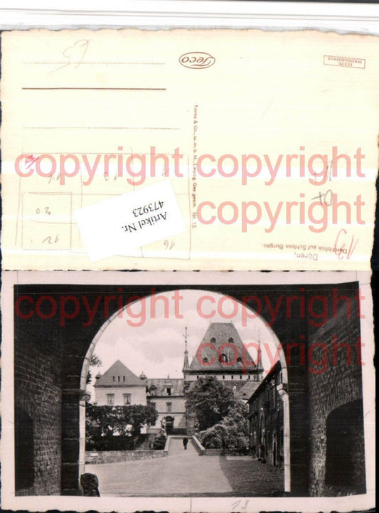 473923,Düren Durchblick auf Schloss Burgau