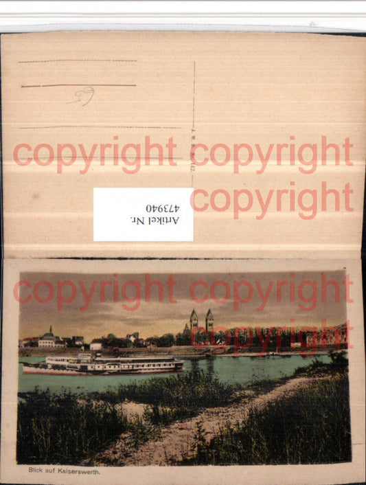 473940,Blick auf Kaiserswerth b. Düsseldorf Dampfer
