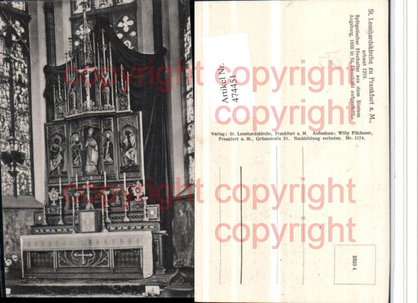 474451,Frankfurt am Main St. Leonhardskirche Innenansicht Hochaltar