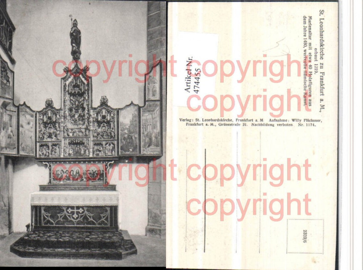 474455,Frankfurt am Main St. Leonhardskirche Marienaltar Altar