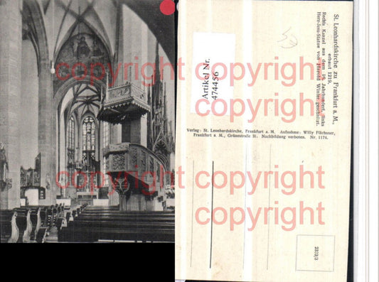 474456,Frankfurt am Main St. Leonhardskirche Innenansicht Kanzel
