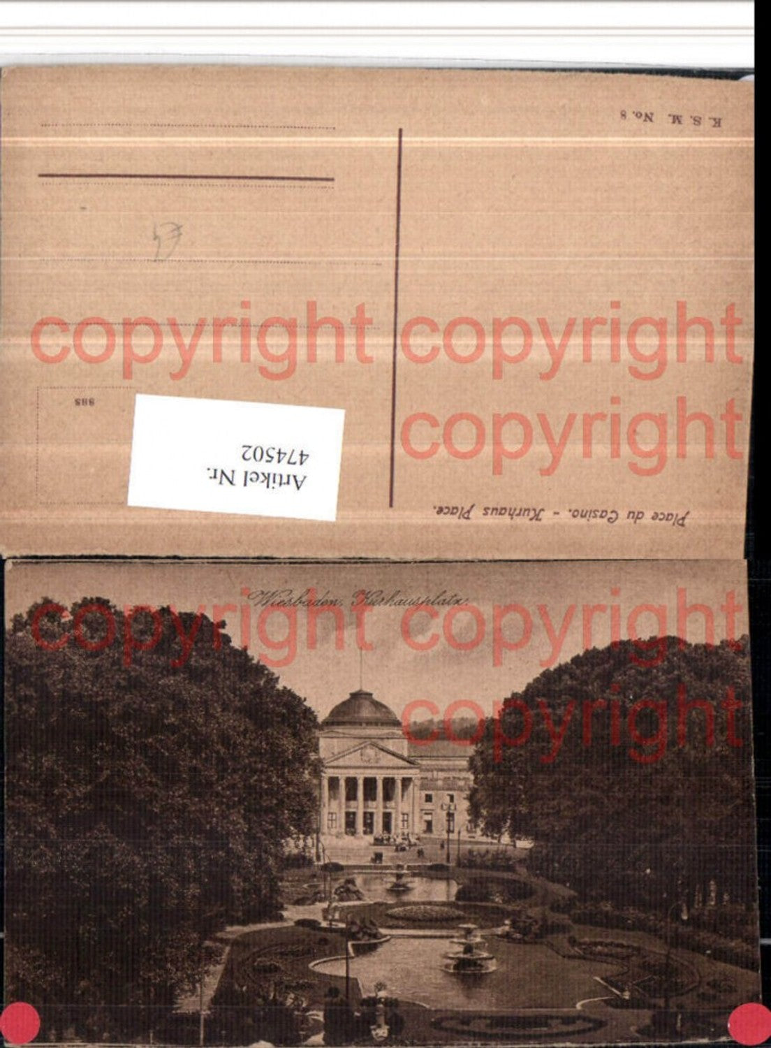 474502,Wiesbaden Kurhausplatz Brunnen