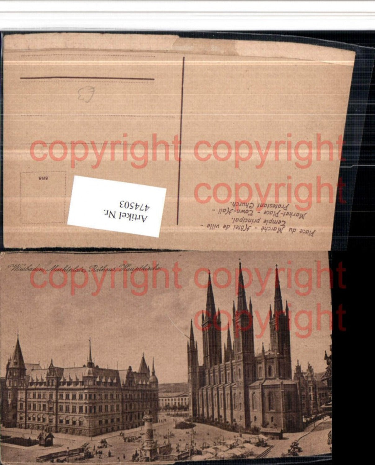 474503,Wiesbaden Marktplatz Rathaus Hauptkirche Kirche