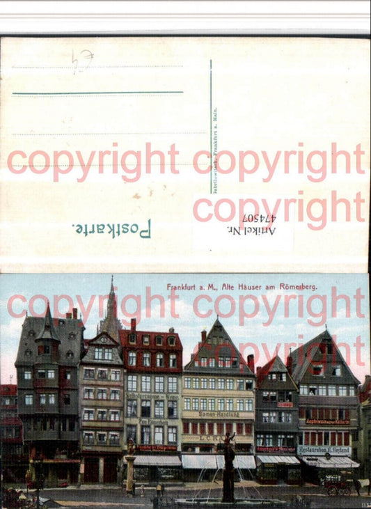 474507,Frankfurt am Main Alte Häuser am Römerberg Brunnen