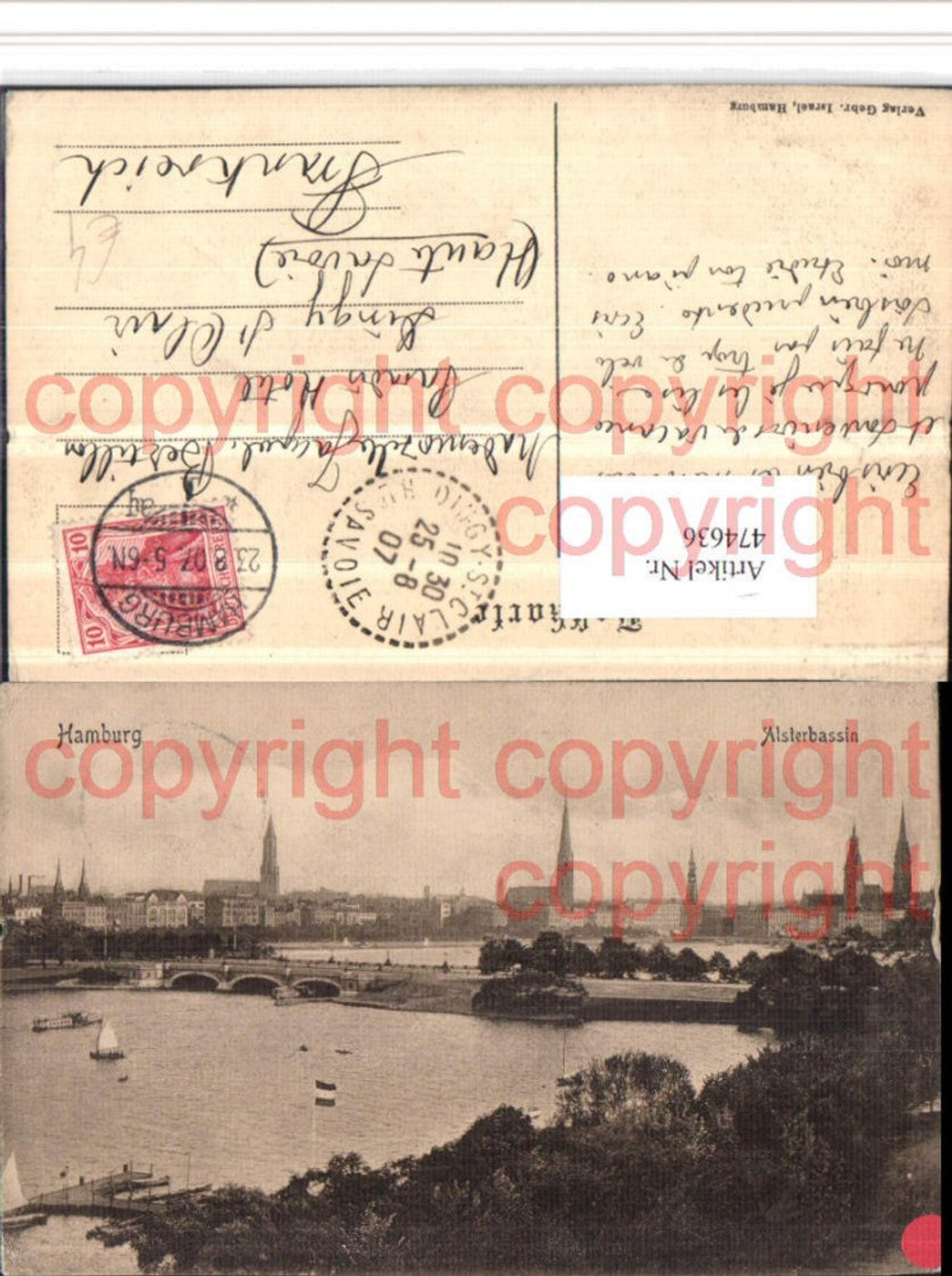 474636, Hamburg Partial view of the Alster basin