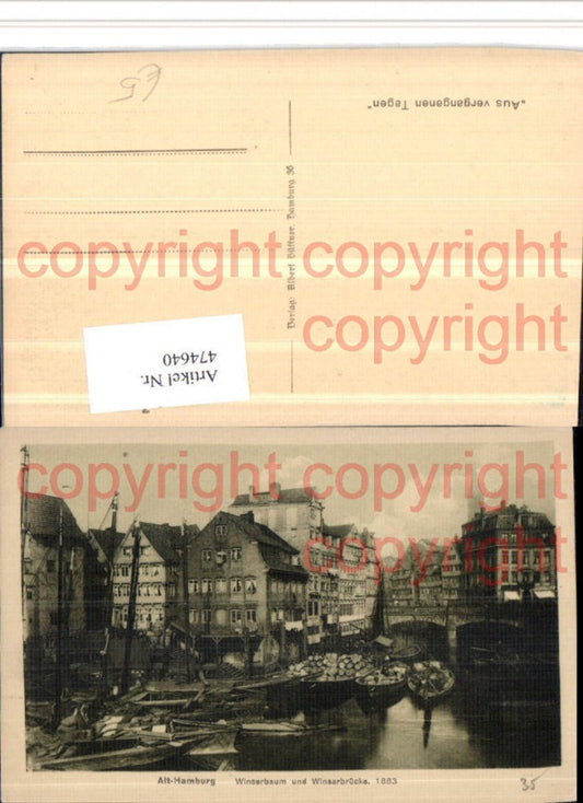 474640,Alt-Hamburg Winserbaum u. Winserbrücke Brücke Boote