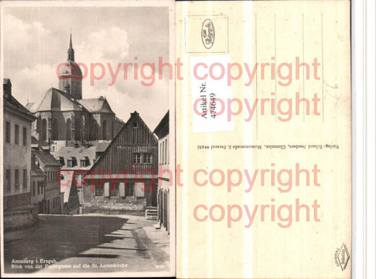 474649,Annaberg im Erzgebirge Blick von d. Farbegasse auf St. Annenkirche Kirche