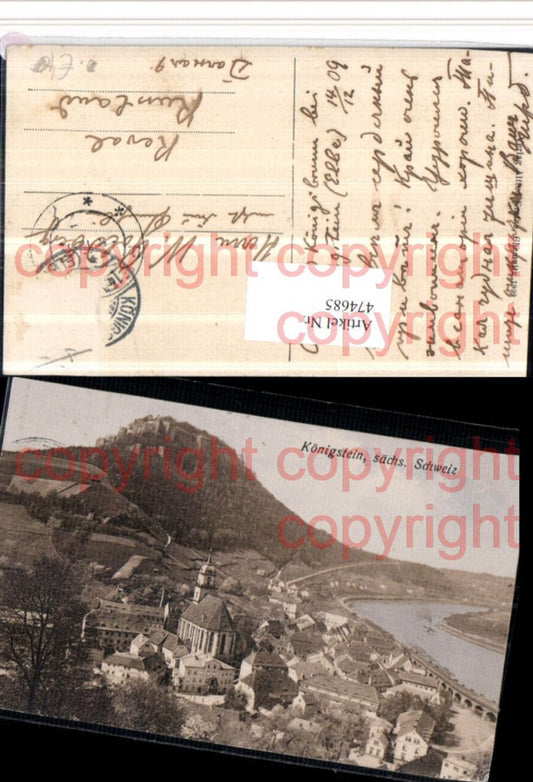 474685,Sächsische Schweiz Königstein Totale m. Festung