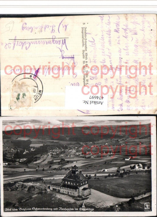 474697,Blick über Berghaus Schwartenberg u. Neuhausen im Erzgebirge
