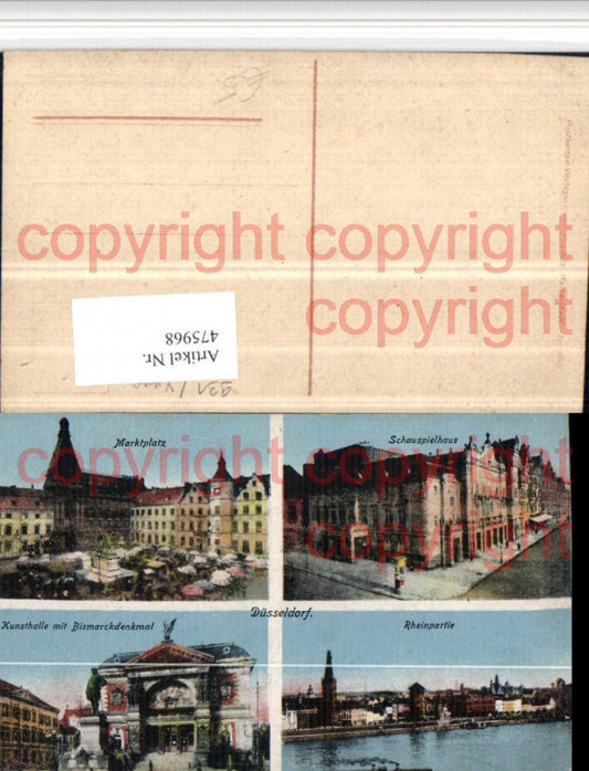 475968,Düsseldorf Marktplatz Schauspielhaus Kunsthalle Mehrbildkarte