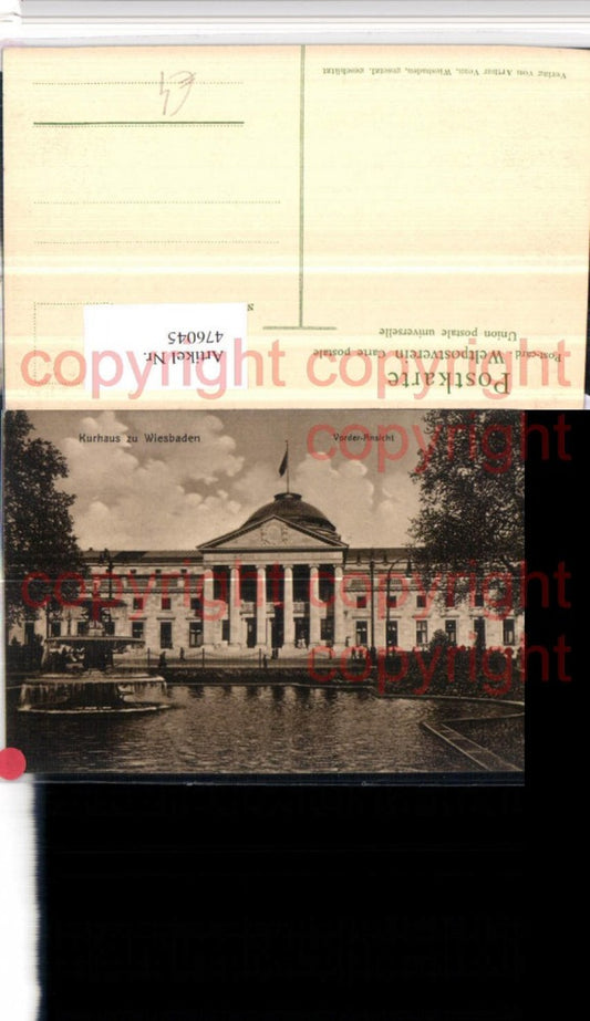 476045,Wiesbaden Kurhaus Gebäude Brunnen