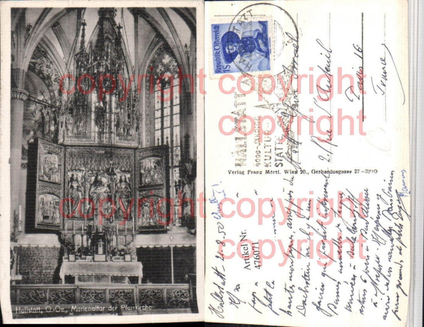 476071,Hallstatt Pfarrkirche Kirche Marienaltar