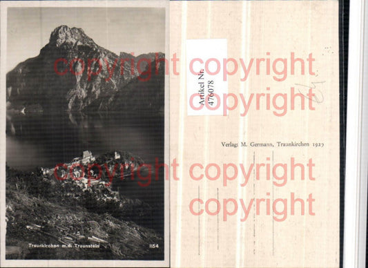 476078,Traunkirchen Totale m. Traunstein Bergkulisse