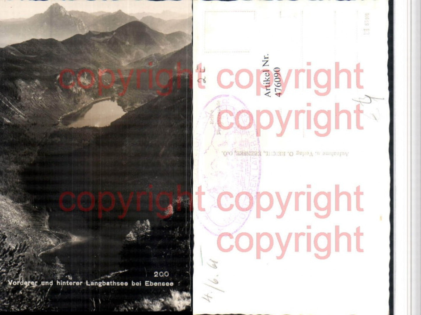 476090,Vorderer u. Hinterer Langbathsee Seen b. Ebensee Bergkulisse