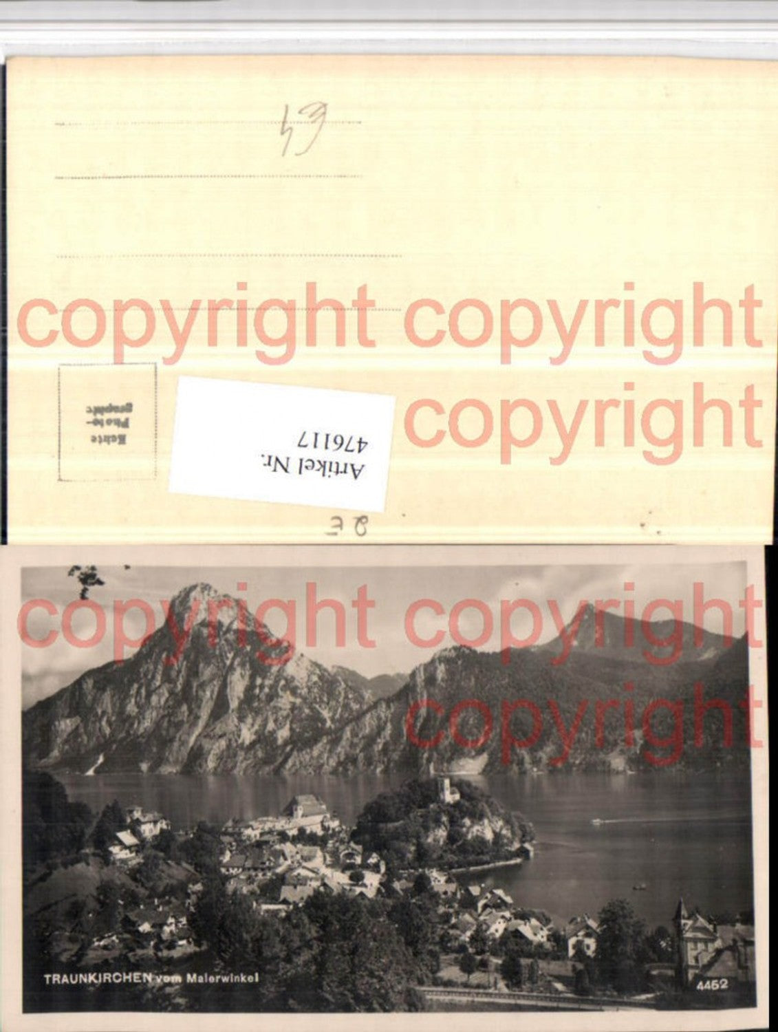 476117,Traunkirchen Totale m. Traunstein Bergkulisse