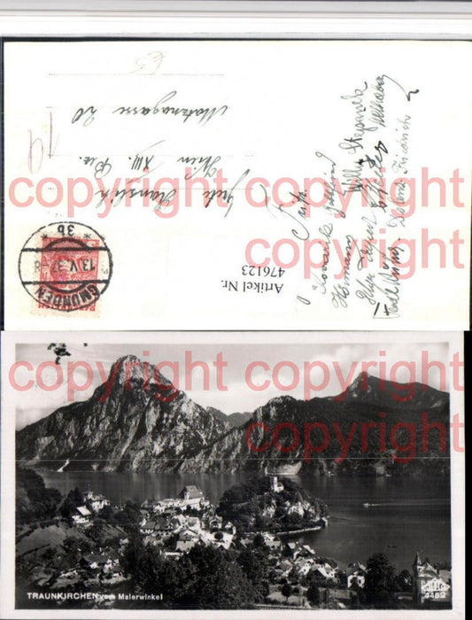 476123,Traunkirchen Totale m. Traunstein Bergkulisse