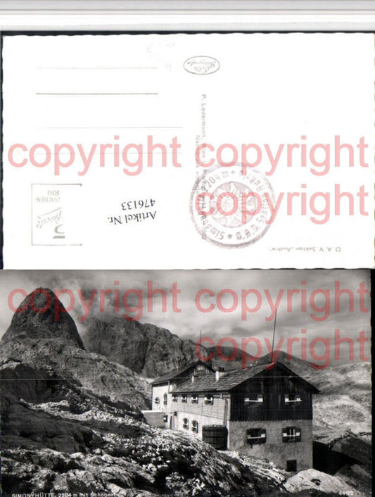 476133,Simonyhütte Berghütte b. Hallstatt m. Schöberl Bergkulisse