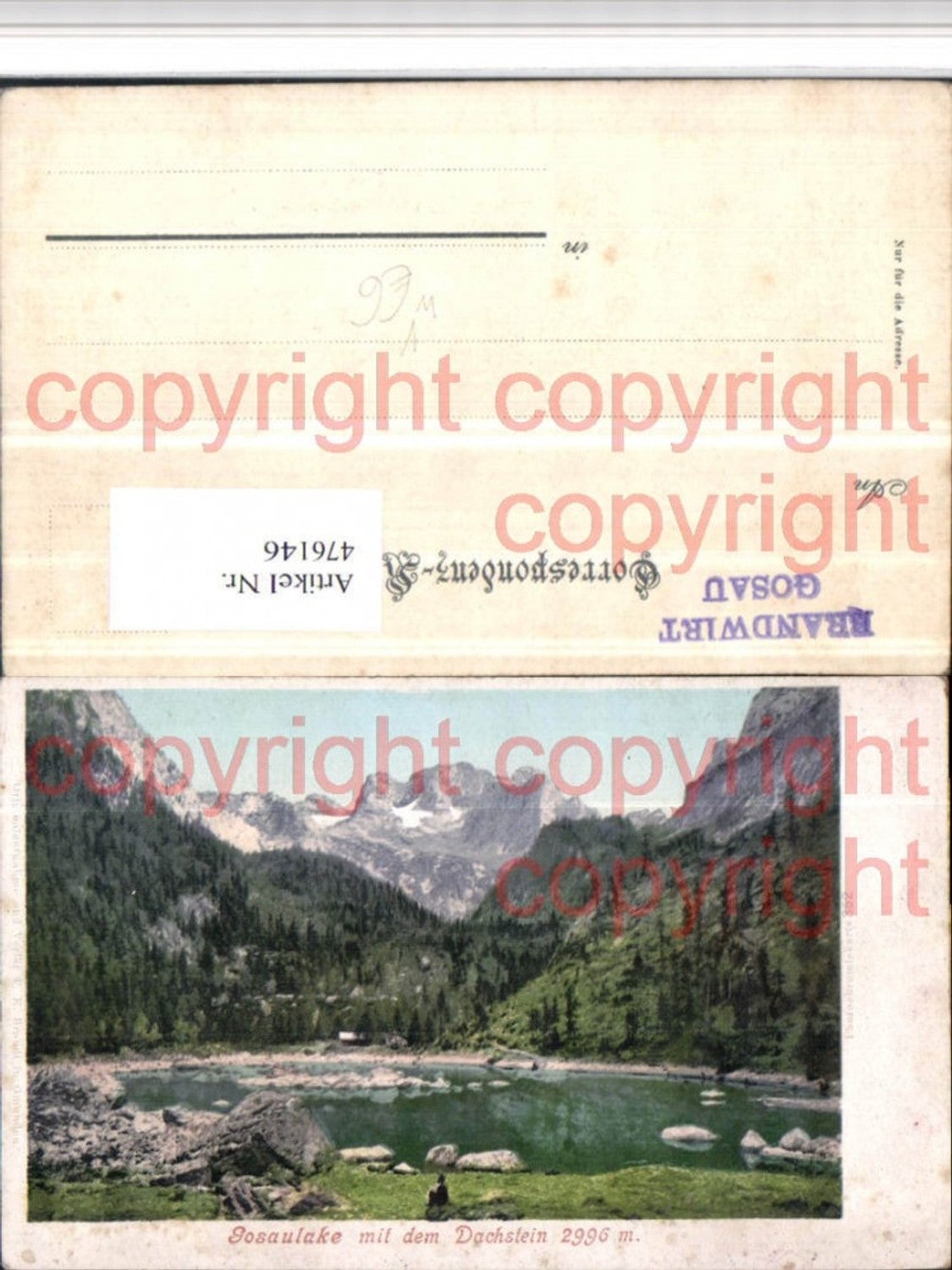 476146,Gosaulake b. Gosau m. Dachstein Bergkulisse pub F.E. Brandt 352