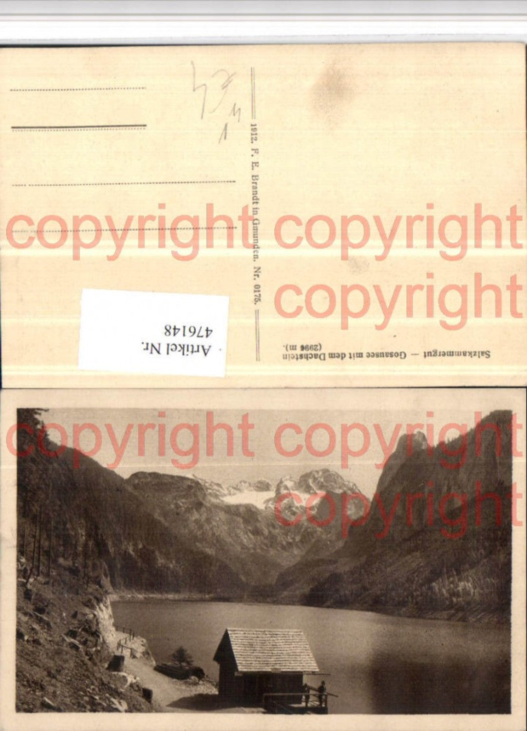 476148,Gosausee See b. Gosau m. Dachstein Bergkulisse pub F.E. Brandt 0175