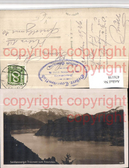 476158,Traunsee See b. Gmunden vom Traunstein Bergkulisse pub F.E. Brandt 5026