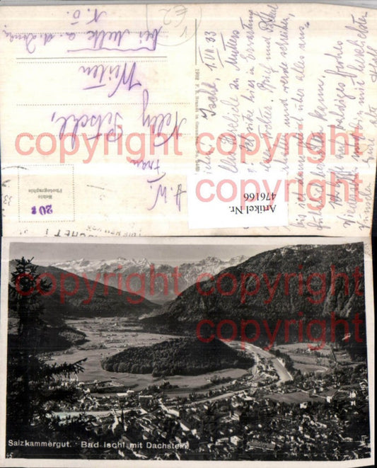 476166,Bad Ischl Totale m. Dachstein Bergkulisse pub F.E. Brandt 5463