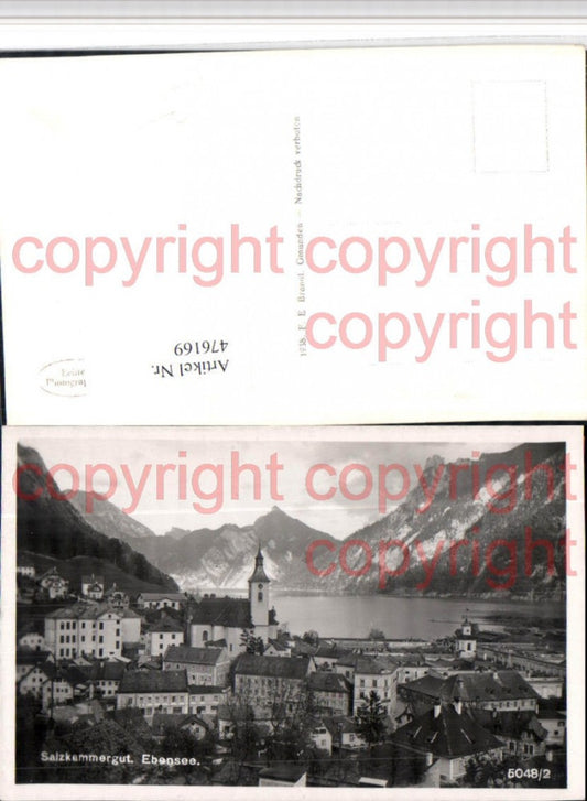 476169,Ebensee am Traunsee Totale Bergkulisse pub F.E. Brandt 5048/2