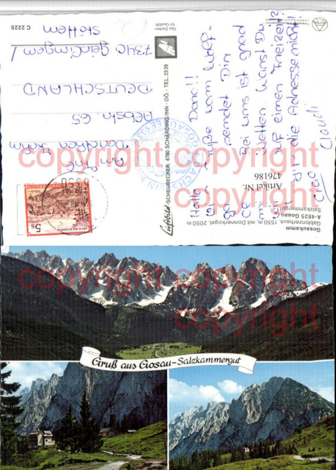 476186,Gosau Gosaukamm Gablonzerhaus Mehrbildkarte