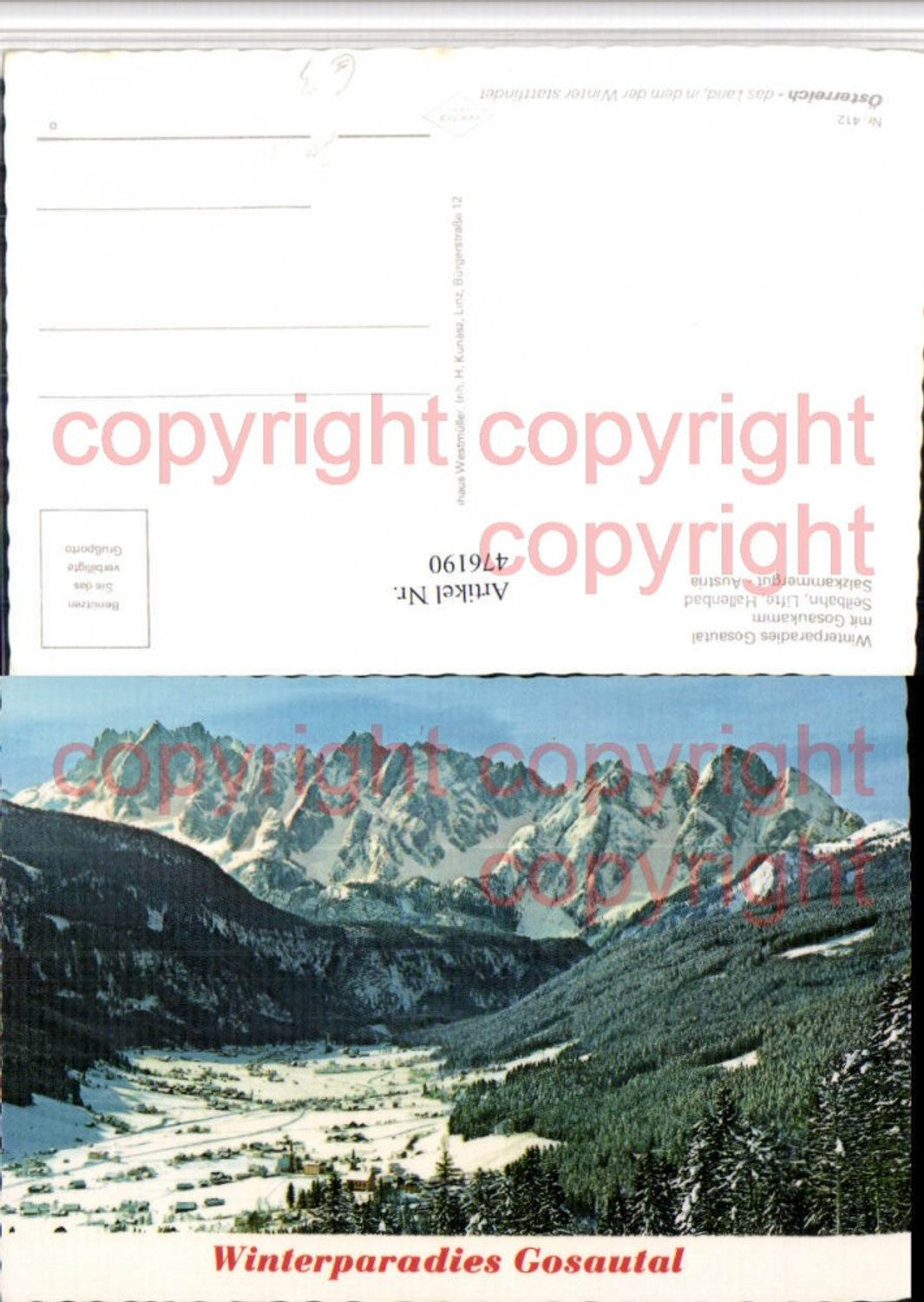 476190,Gosaukamm b. Gosau Totale Bergkulisse Winterbild