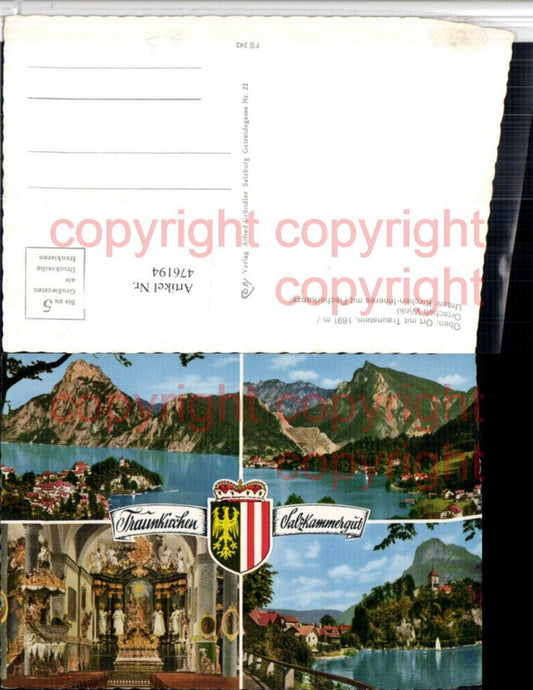 476194,Traunkirchen Totale Kirche Innenansicht Mehrbildkarte