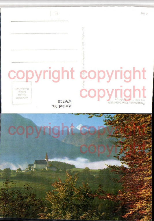 476220,Frauenstein Kirche b. Klaus m. Toten Gebirge Bergkulisse