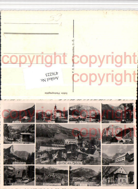 476223,Spital am Pyhrn Totale Kirche Hotel Post Mehrbildkarte pub F.E. Brandt
