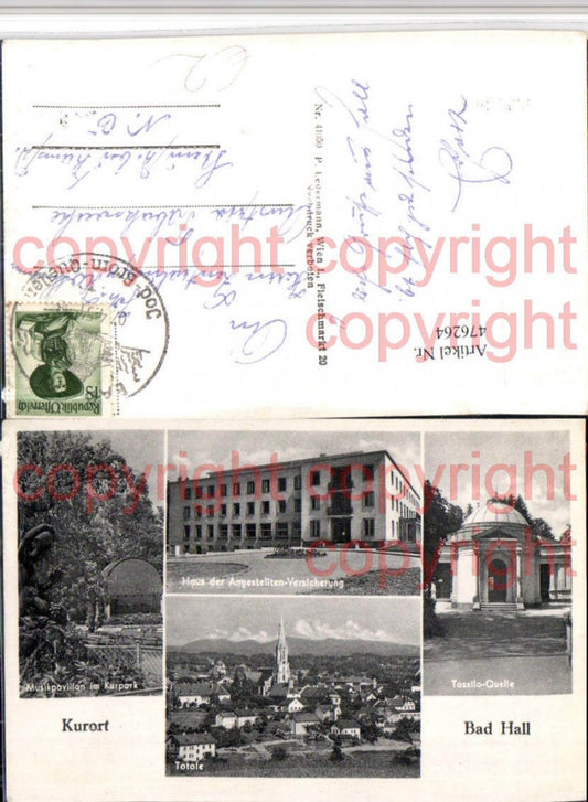 476264,Bad Hall Totale Musikpavillon Quelle Mehrbildkarte